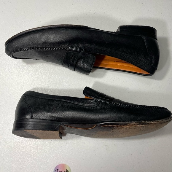 Martin Dingman Classic Black Leather Loafers Size 10 SB-20